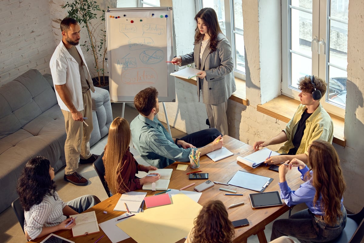 A diverse leadership team in a strategy meeting